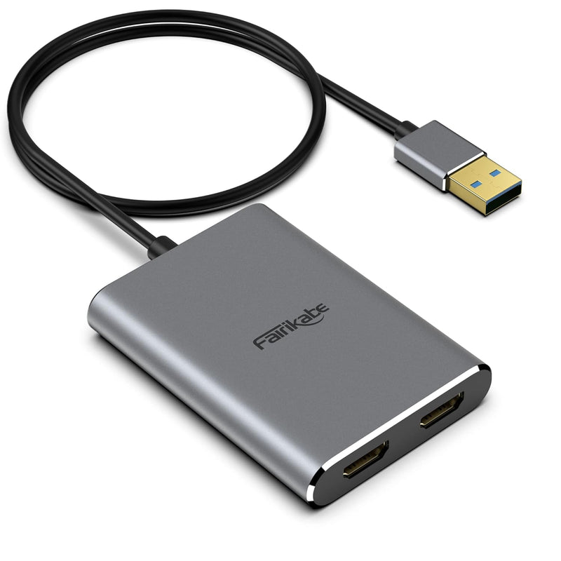 Usb 3.0 To Dual Hdmi Adapter 4K 30Hz, Usb To Hdmi Adapters For 2 Monitors/Tv,