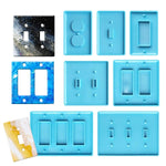 7Pcs Light Switch Cover Resin Molds,Switch Socket Panel Plaster Mold For Epoxy Resin,Switch Plate Silicone Mould Outlet Cover Molds For Diy Crafts Making Home Decor