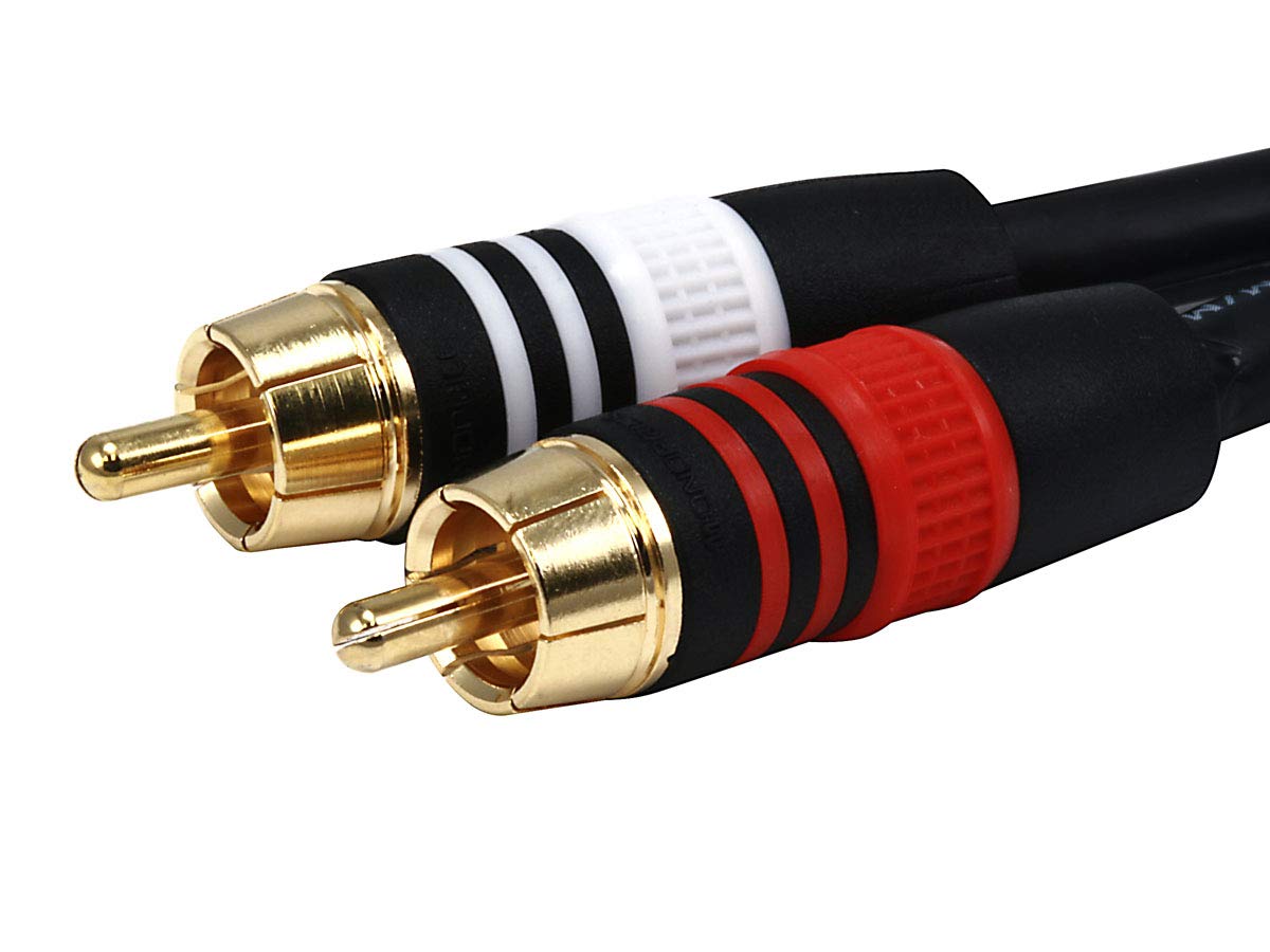 1.5ft Premium 2 RCA Plug/2 RCA Plug M/M 22AWG Cable - Black