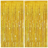 Tinsel Curtain Party Backdrop Gold Birthday Decorations 2 Packs Glitter Foil Fringe Curtain Party Decor Streamers Photo Booth For Birthday Christmas Wedding Halloween Graduation Decorations