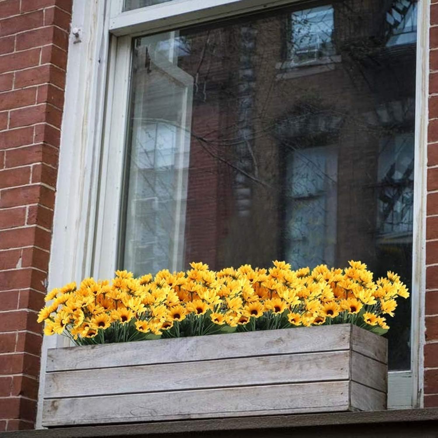 4 Bundles Sunflowers Artificial Flowers With 22 Sunflowers Heads Small Daisy Mums With Stems Spring Silk Flowers For Outdoors Yellow Flowers Artificial For Home Table Centerpieces Wedding Decor