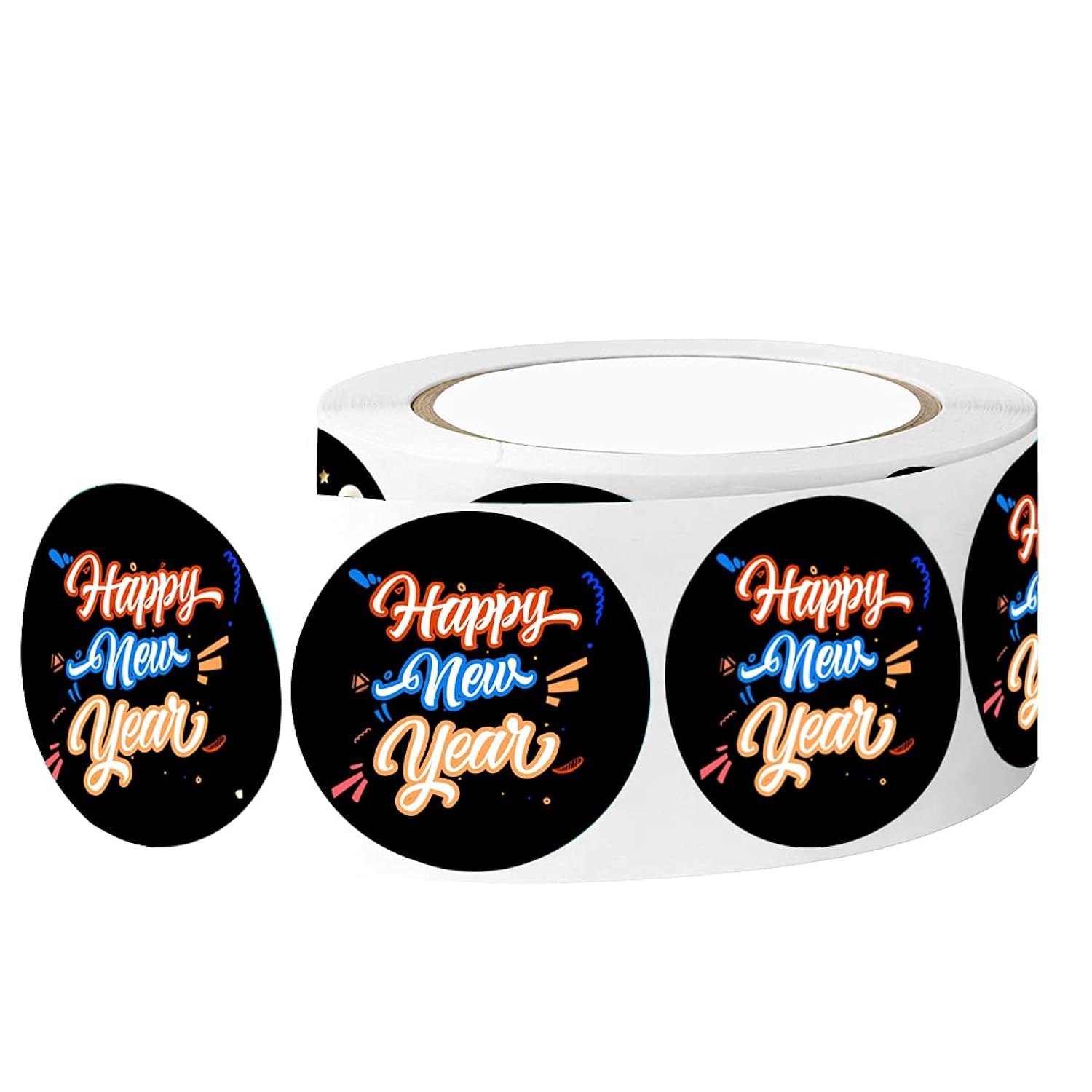 Christmas Happy New Year Stickers,2 Inch New Year Envelope Seals,Holiday Party Favors Supplies,Chinese New Year Decorations Labels,250 Pcs Per Roll