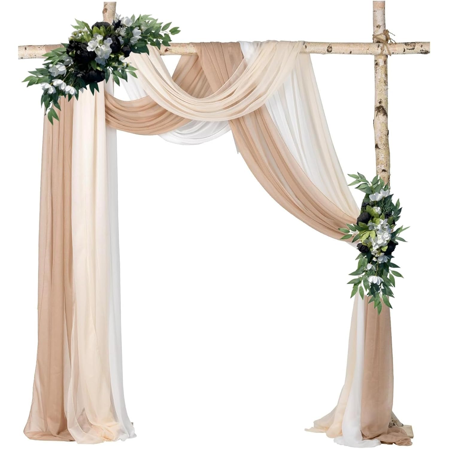 Wedding Arch Flowers, Peony Floral Eucalyptus Greenery Leaves Set Of 2 Artificial Flower For Wedding Ceremony Welcome Sign Home Decorations