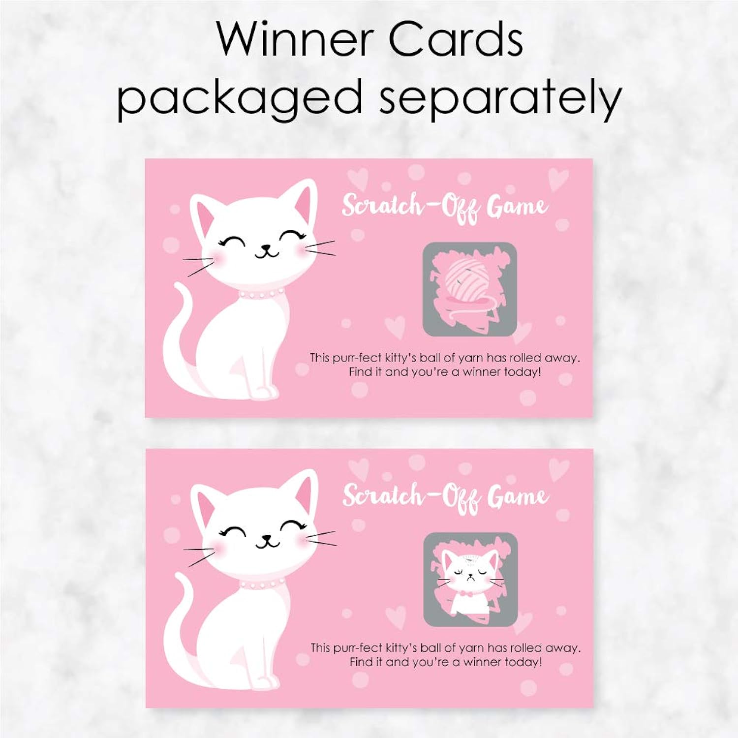 Big Dot of Happiness Purr-FECT Kitty Cat - Kitten Meow Baby Shower or Birthday Party Game Scratch Off Cards - 22 Count