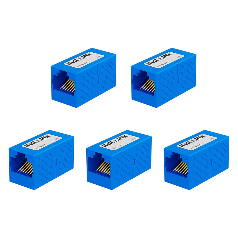 5-Pack Rj45 Cat6 Inline Coupler, Female To Female Ethernet Coupler, Ethernet E