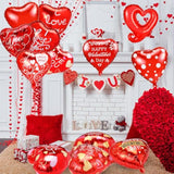 70 Pcs Valentines Day Balloon Set, 18 Inches Heart Shaped Balloons Valentines Day Foil Balloons Romantic Balloon Decoration For Valentine'S Day Party Special Night Decor