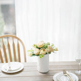 Peonies Artificial Flowers, Small Silk Flowers For Home Decor Indoor Fake Bouquet Faux Floral Arrangements Dining Table Centerpieces For Kitchen Party Decor Champagne
