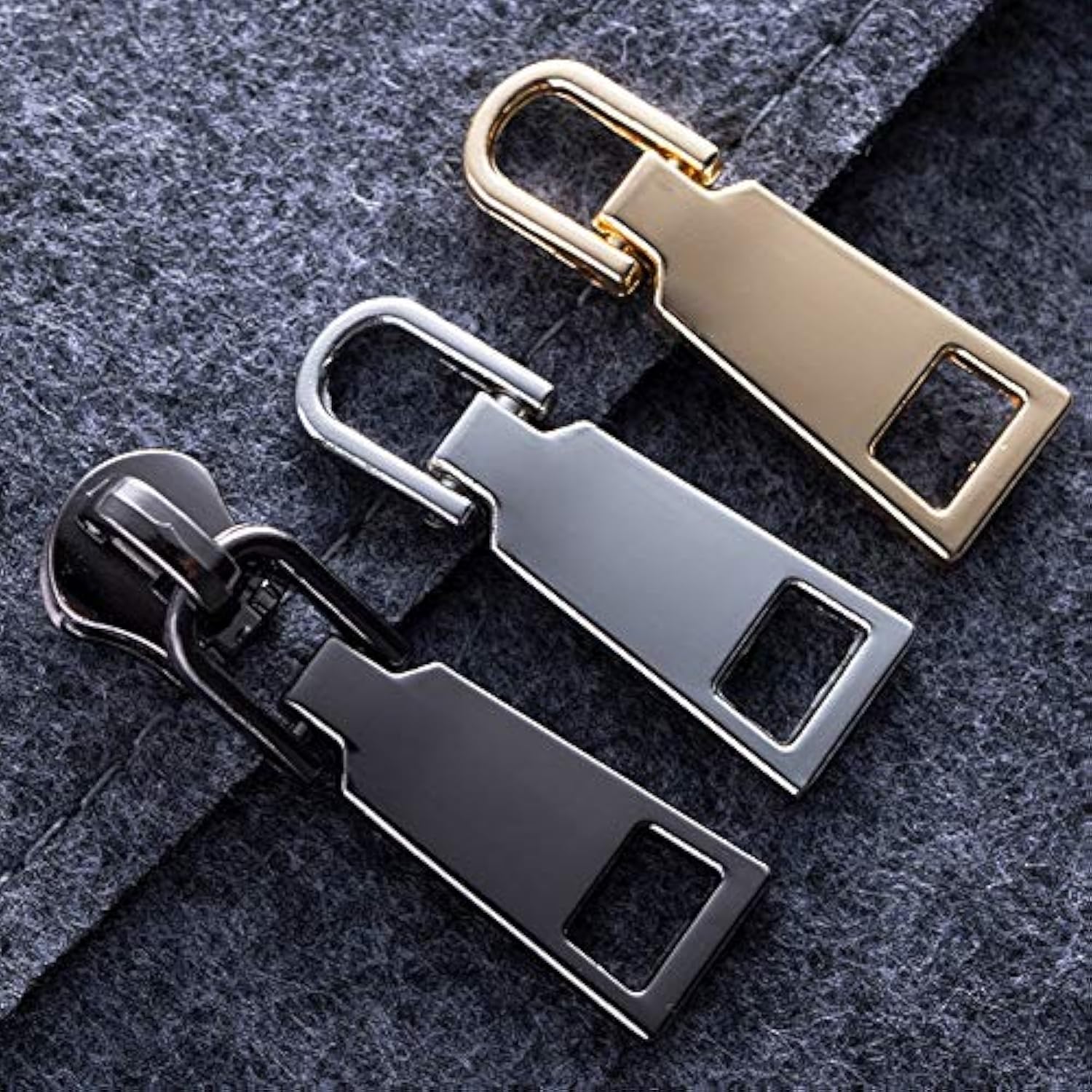 9 Pieces Zipper Pull Replacement Metal Zipper Pull Repair Zipper Pull
