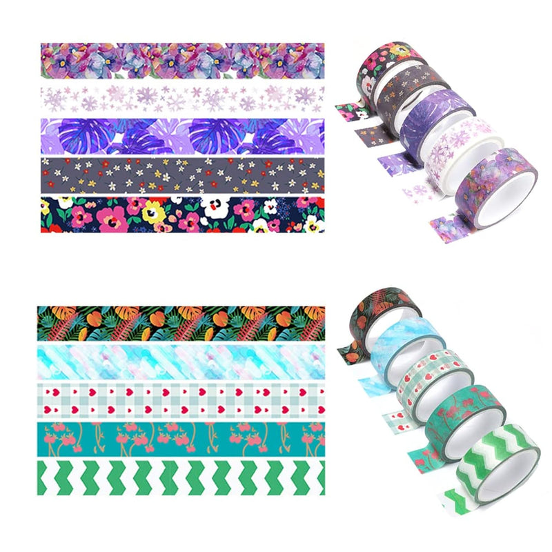 10 Rolls Hawaii Leaves Washi Tape Set Gift Decoration Scrapbook Tape For Diy T