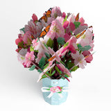 Everyday Cherry Blossom Butterfly Pop-Up Flower Bouquet For Her And Him - 3D Greeting Cards For Boys, Girls, Men, Women - 10.25" X 7.5" Bouquet - Blank Notecard & Envelope Included