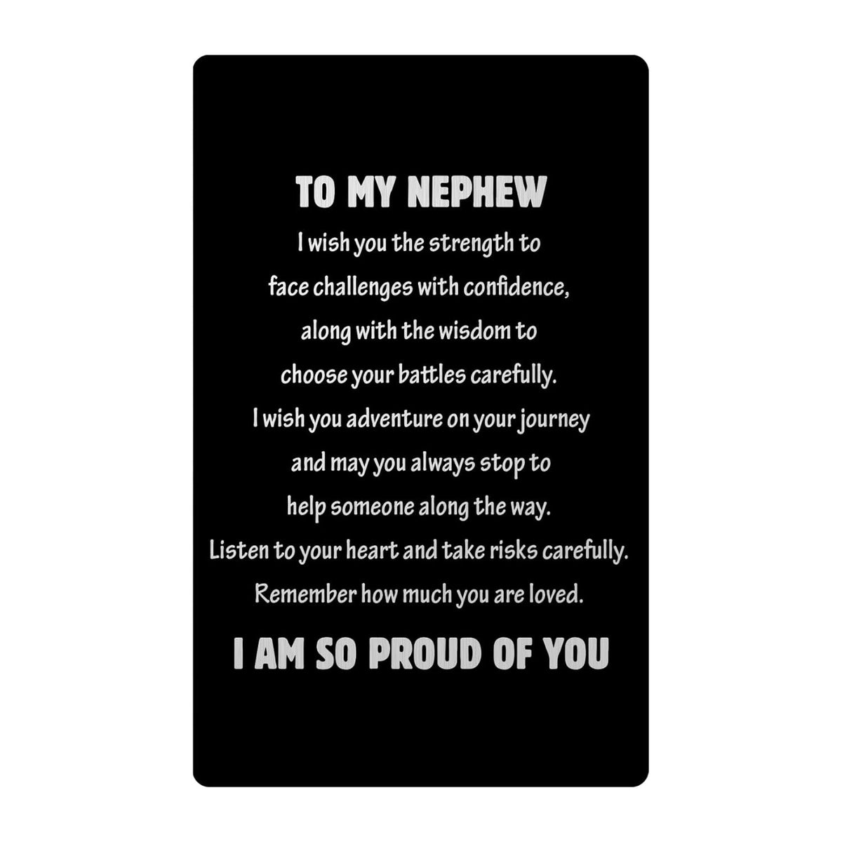 Aelciyue Nephew Gifts From Auntie - Valentines Day Gifts For Nephews Mothers Day Birthday Graduation Gift For Nephew Christmas Gift Valentines Fathers Days Keepsake Black Wallet Greeting Card