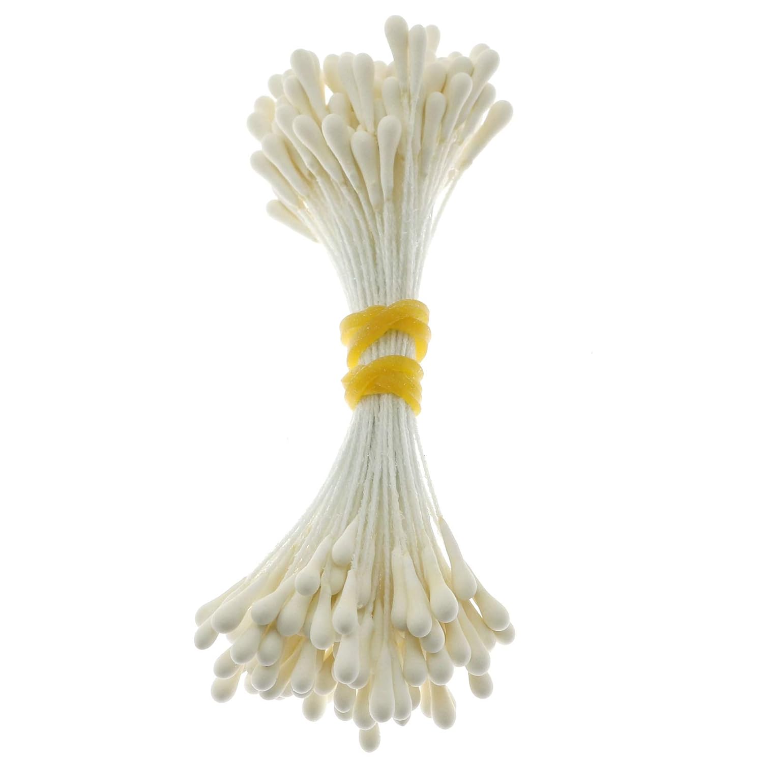 About 400Pcs Artificial Pearlized Floral Stamen, Flower Stamen For Flower Making Scrapbook Decoration, Matte Milky White