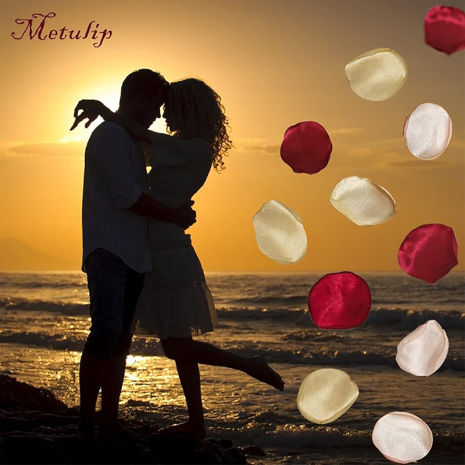 200Pcs Silk Rose Petals Fake Scatter Petals Burgundy Gold Pink Flower Petals For Wedding Flower Girl Basket Romantic Night Bridal Shower Cake Table Centerpieces