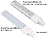 G23 LED Bulbs 2 Pack 5W PLS-9W CFL Replacement 2 Pin Daylight White Ballast Compatible