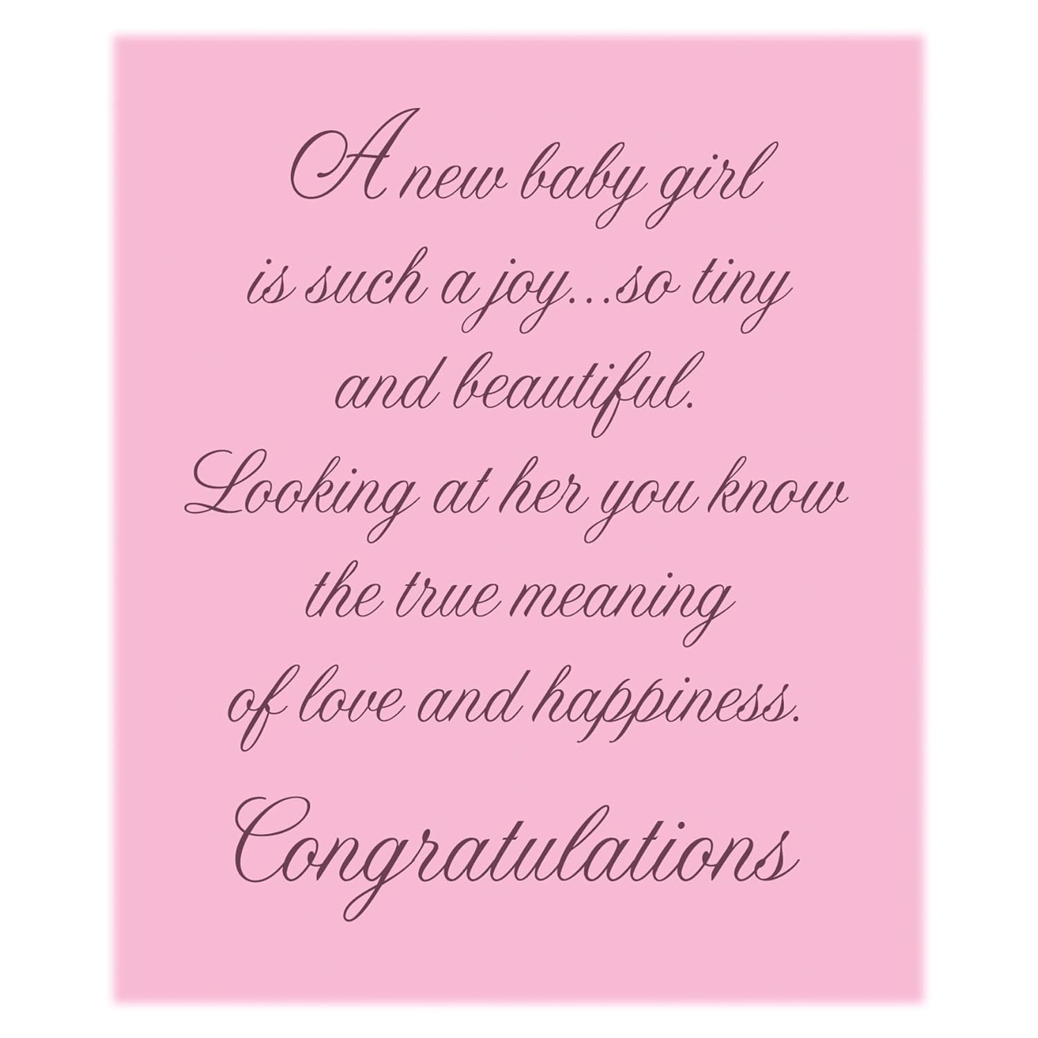 - New Baby Girl Card - Made In Usa - Perfect Size: Opens To A Generous 10? × 7.75? - Precious - 96265