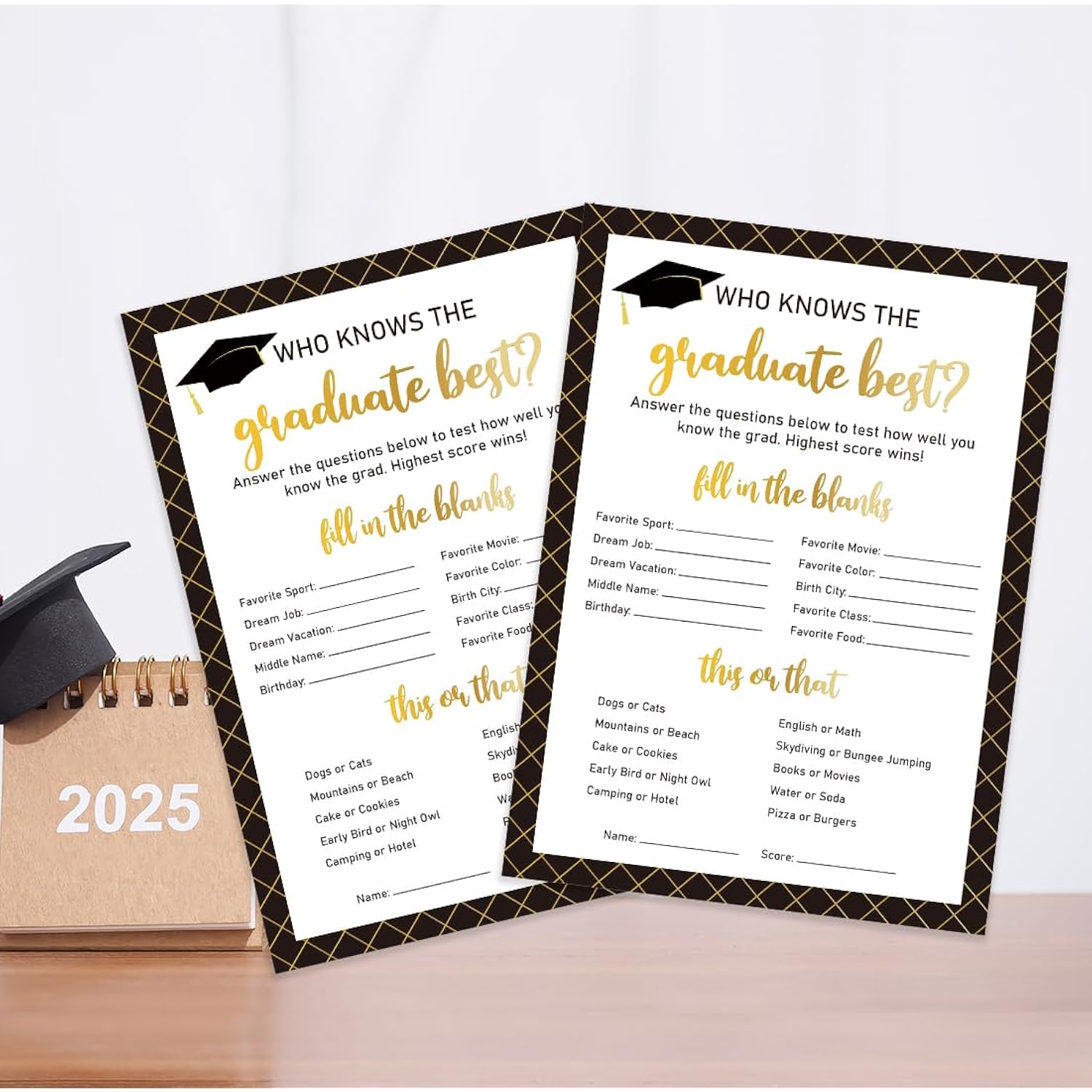 Who Knows The Graduate Best Game-Set Of 30, Graduation Party Cards, How Well Do You Know The Grad, Graduation Party Games, 2025 Party Supplies Decoration-Wktg01