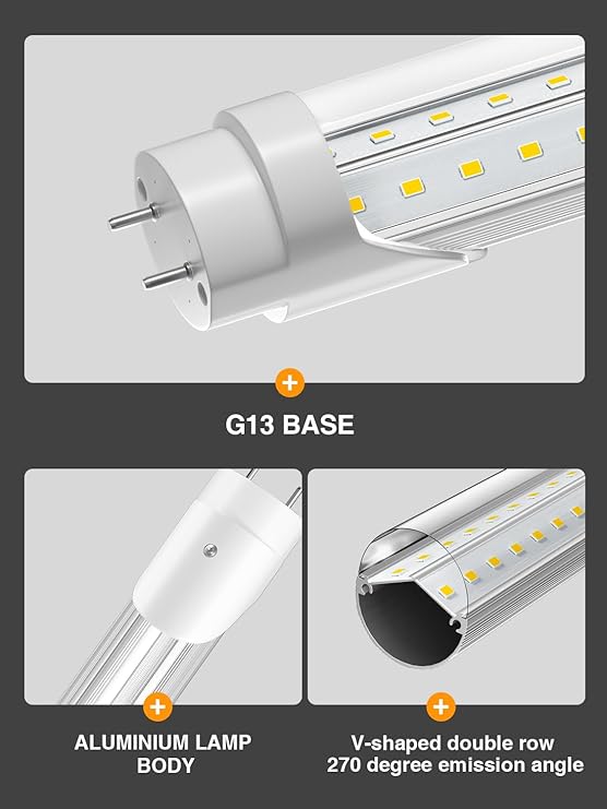 20 Pack 4FT T8 LED Bulbs 36W 5400LM 6500K Daylight Ballast Bypass Fluorescent Replacement