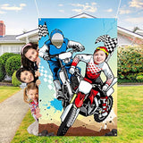 Motocross Photo Door Banner 59×39 — Dirt Bike Backdrop & Kids Party Prop