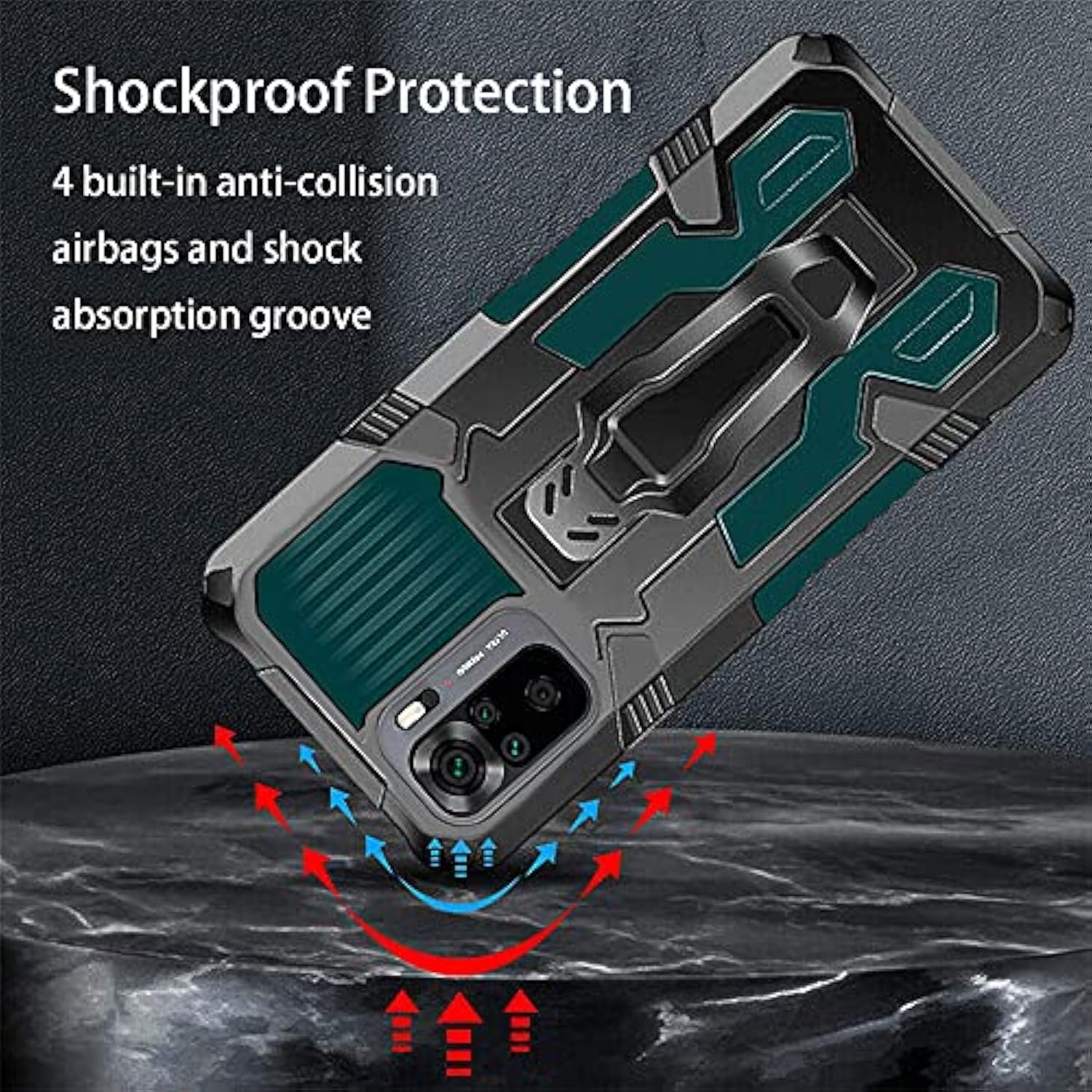 Xiaomi Redmi Note 10 4G/Redmi Note 10S Case with [2 Pack]