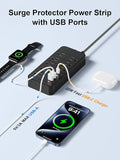8 Outlet Surge Protector Power Strip 1 USB C 3 USB A 5FT Cord 20W