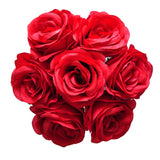 Artificial Flowers 50Pcs Silk Rose With Wire Stem Fake Rose For Diy Wedding Décor Bride&Bridesmaid Bouquets Home Office Baby Shower Party Prom Centerpieces Arch Garland(Red)