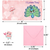 Mini Valentines Day Cards Assortment Bulk 3 X 3Inch Small Happy Valentine'S Day Greeting Cards With Envelopes Lunch Notes For Kids Classroom School Exchange