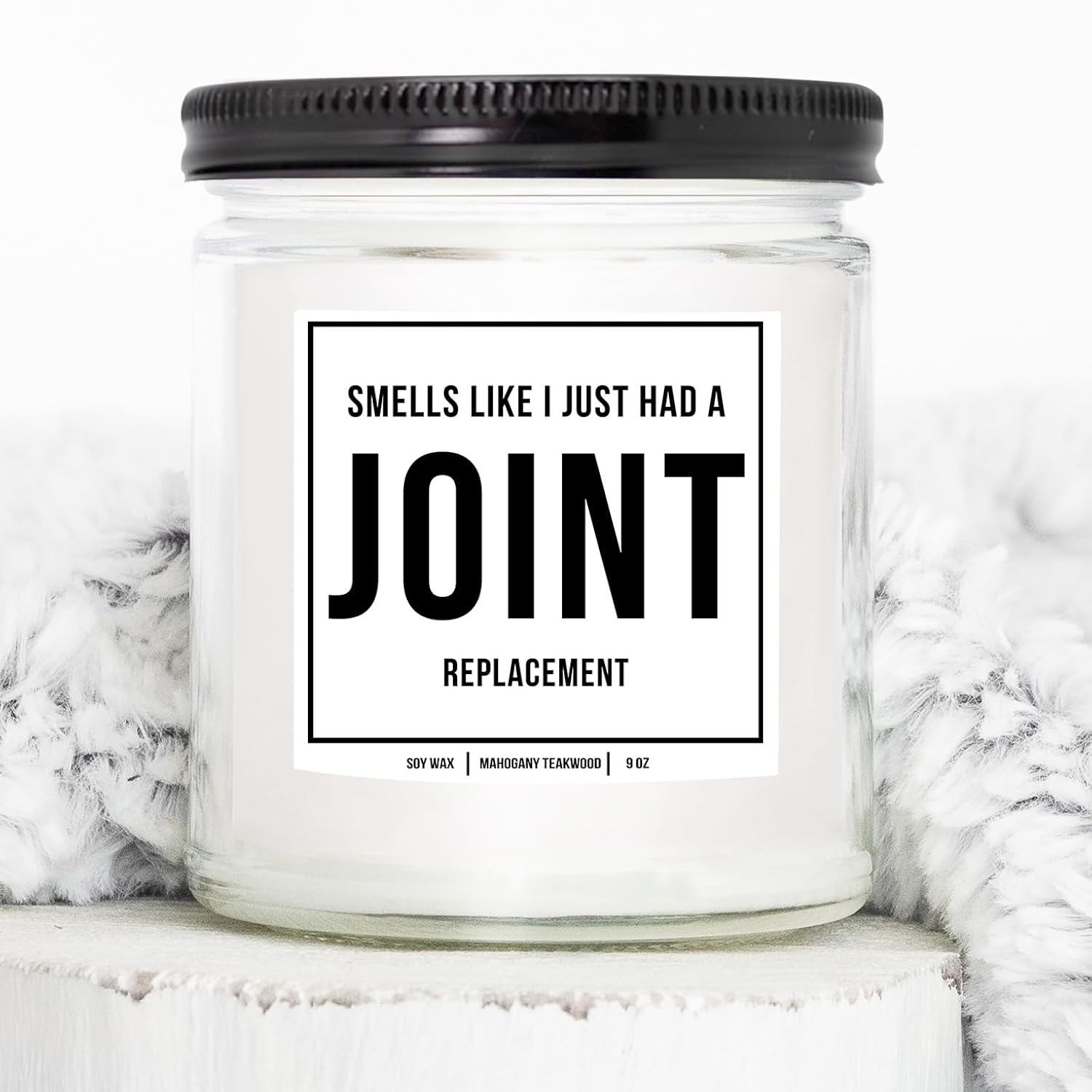 You Nique Designs Joint Replacement Candle - Hip Surgery, After Knee Surgery Gifts For Women, Knee Replacement, Hip Replacement Candles, Knee Surgery Recovery Gifts (Mahogany Teakwood)