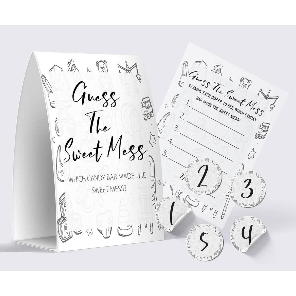 The Sweet Mess - Dirty Diaper Game,Baby Shower Games The Sweet Name That Poo/Gs013A