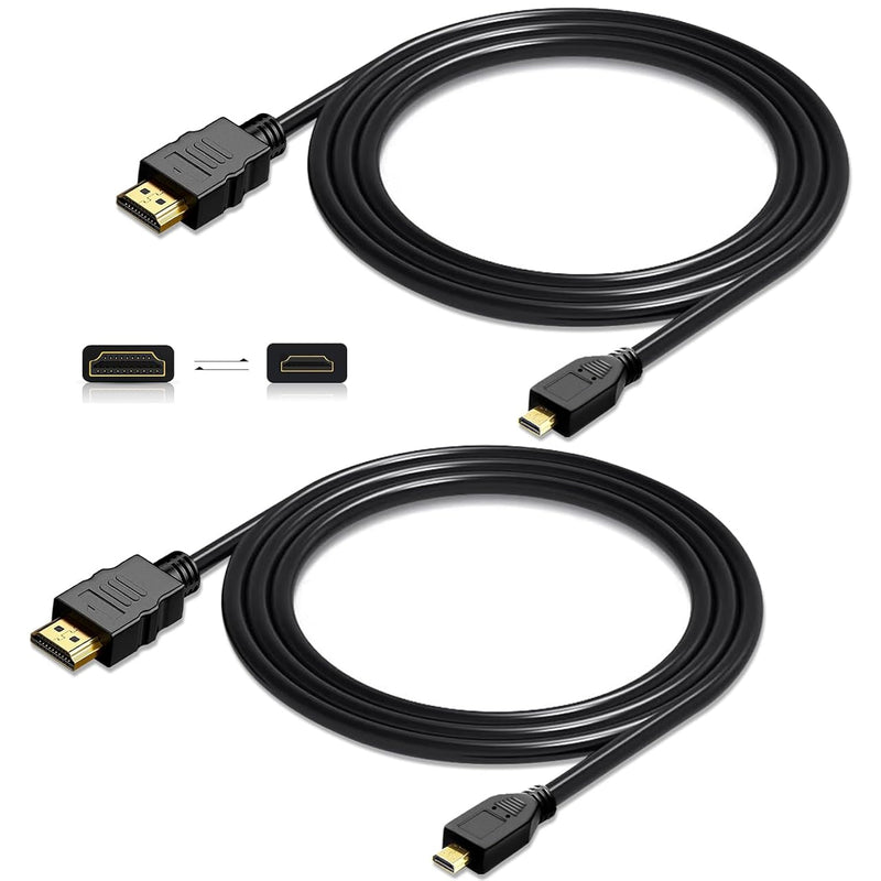 Micro Hdmi To Hdmi Cable Adapter 2 Pack, Ethernet Audio Return Compatible With