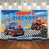 Monster Truck Party Decorations Happy Birthday Backdrop Supplies Kids Party Decor