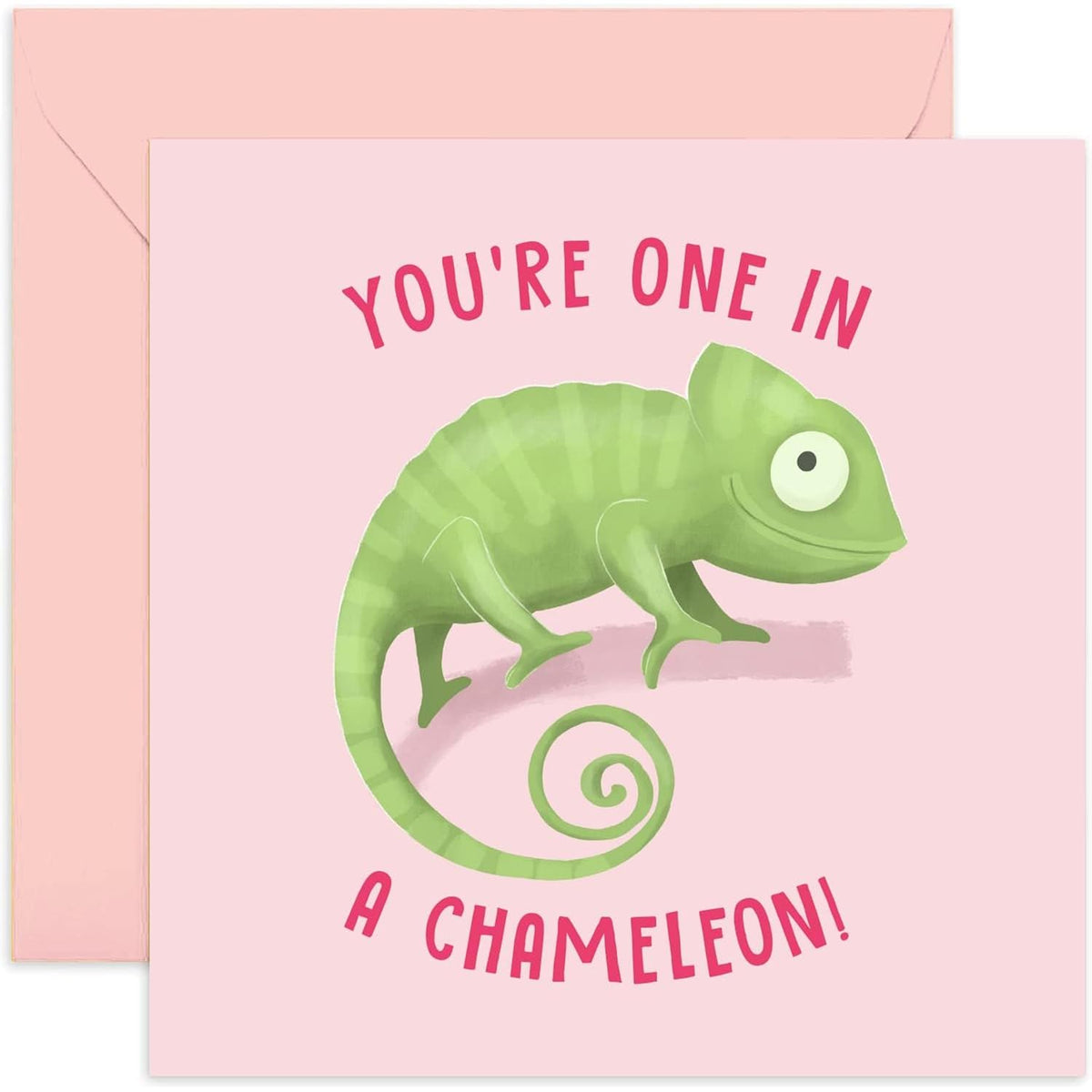 Old English Co. You'Re One In A Chameleon Fun Birthday Card For Her - Well Done Card For Women - Funny Chameleon Pun Graduation Card - Congratulations Card For Friends | Blank Inside With Envelope