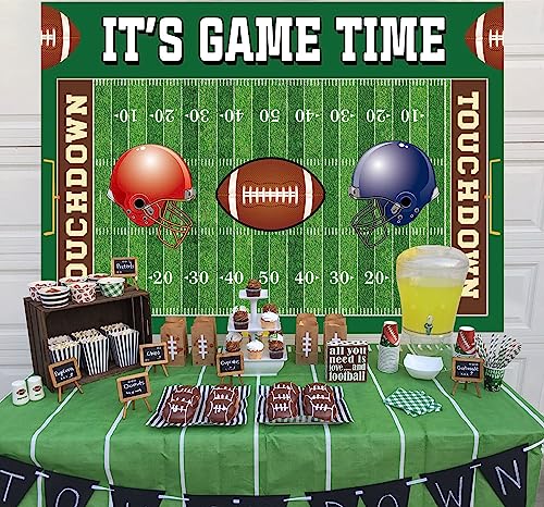 Football Backdrop It's Game Time Party Backdground Football Birthday Banner Touchdown Sport Party Decorations Boy Birthday Party Backdrop 7x5FT