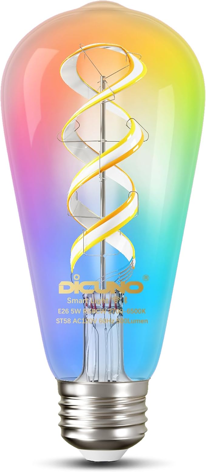 ST19/ST58 Smart Edison Bulb WiFi Color Changing 5W Alexa Google Home Compatible 500LM