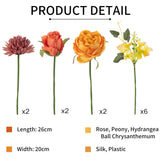 2Pcs Peonies Artificial Flowers Faux Peonies Fake Roses Bouquet Floral Arrangement For Spring Summer Centerpiece Table Wedding Party Home Decor, Purple Pink