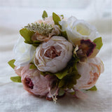 Artificial Romantic Multi Wedding Bouquet, Bridesmaid Holding Bouquet Bride Bridal Bouquets, Rose Bouquet For Wedding Party Church Valentine'S Day Birthday Photo Shooting