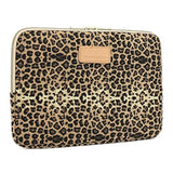 Kayond KY-03 Canvas Fabric 14.1 Inch Laptops Sleeve - Brown Leopard Print