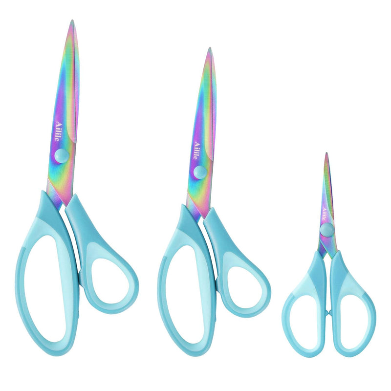 Craft Scissors, All Purpose Sharp Titanium Blades Shears, Rubber Soft Grip Han