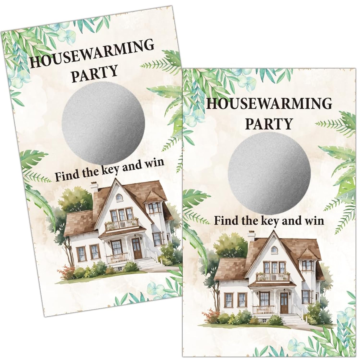 50 Pack Housewarming Scratch Off Game, Scratch Card For Rustic New Home New House, Housewarming Party Game Card (Housewarming 3)