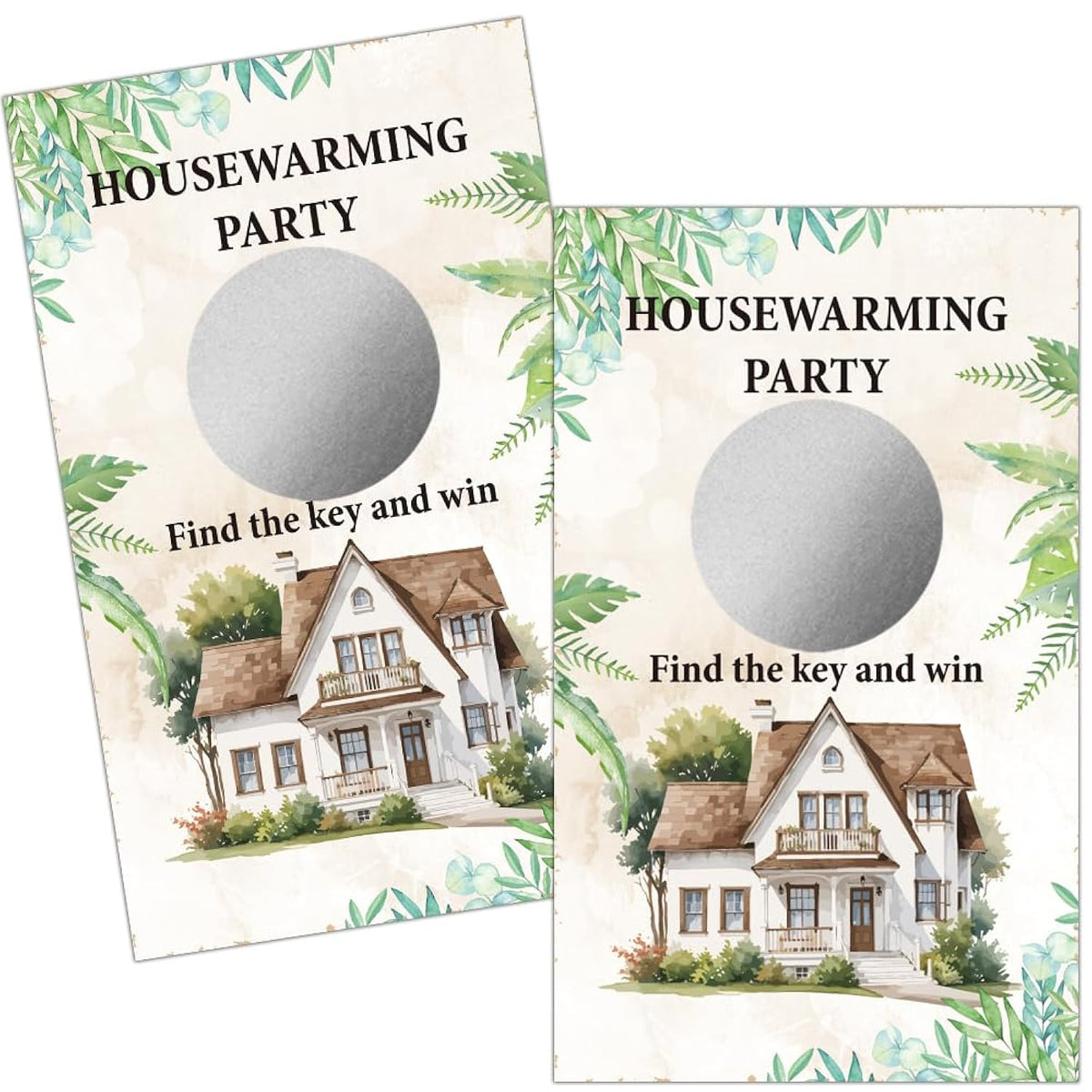 50 Pack Housewarming Scratch Off Game, Scratch Card For Rustic New Home New House, Housewarming Party Game Card (Housewarming 3)