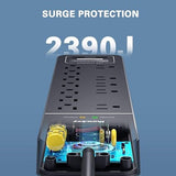 12 Outlet Surge Protector Power Strip 2 USB Ports 6FT Cord 2390J Black
