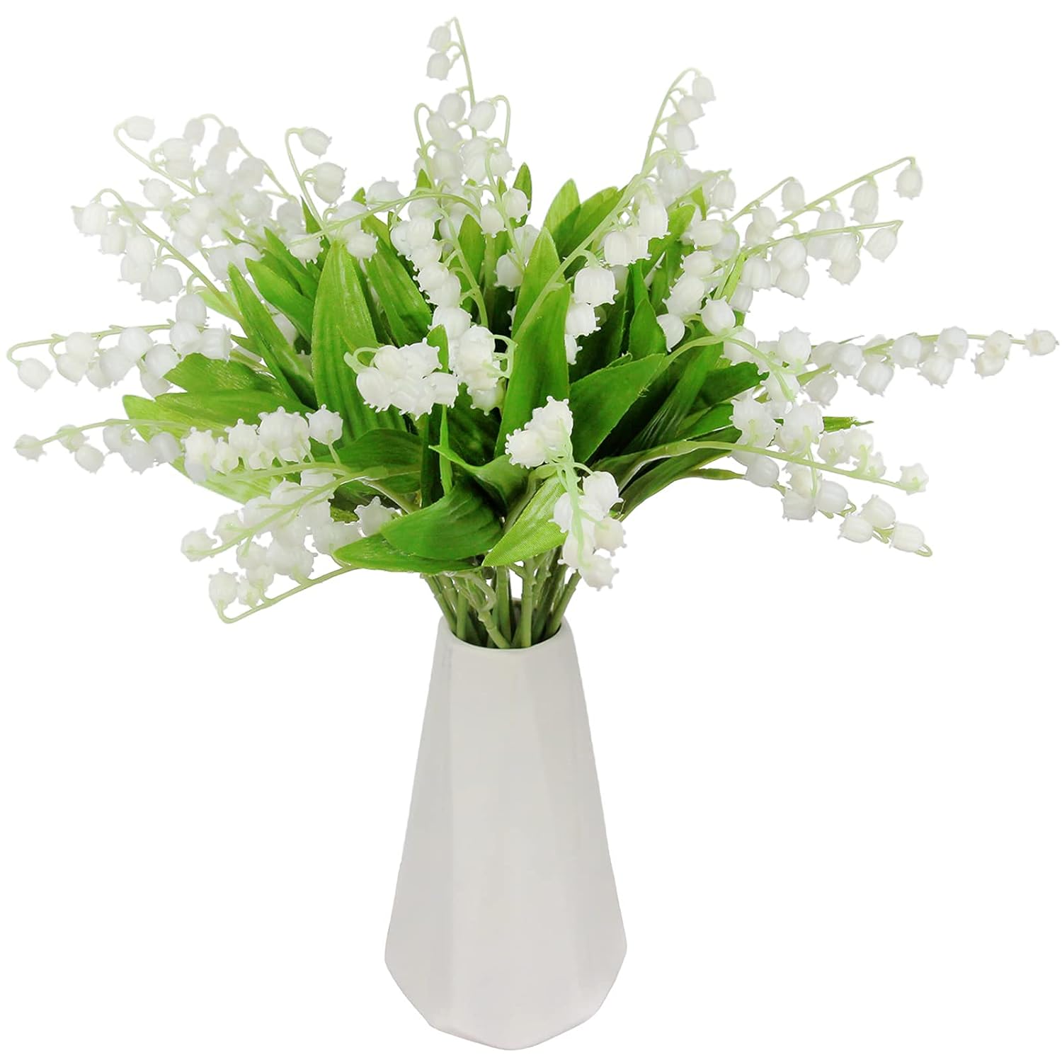 20 Pcs Artificial Lily Of The Valley Faux Flowers Bell Orchid Wedding Bouquet, May Flower For Home Garden Wedding Party (20)