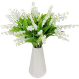 20 Pcs Artificial Lily Of The Valley Faux Flowers Bell Orchid Wedding Bouquet, May Flower For Home Garden Wedding Party (20)