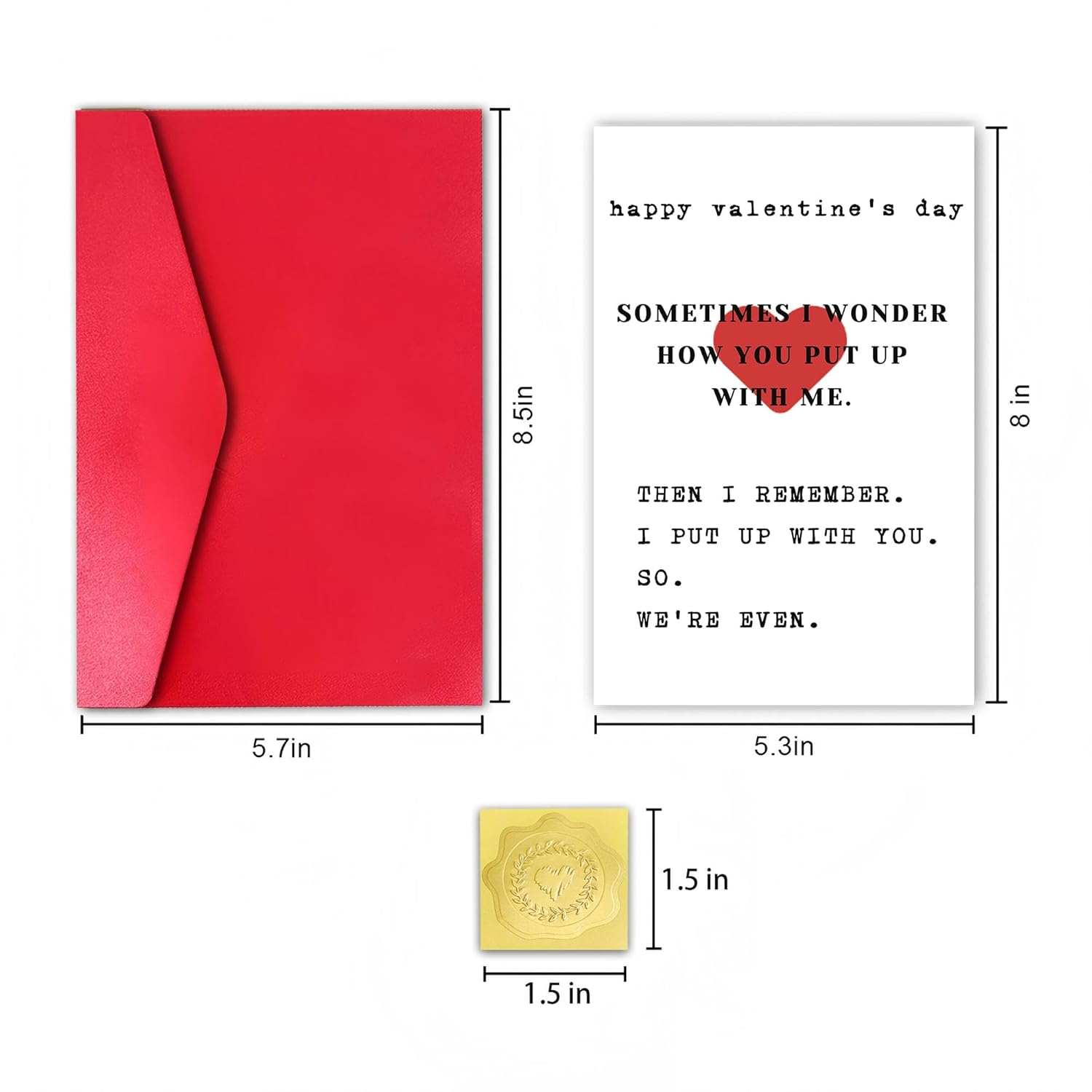 Happy Valentine’S Day Card For Husband Men, Funny Valentines Day Card From Wife Women, We’Re Even