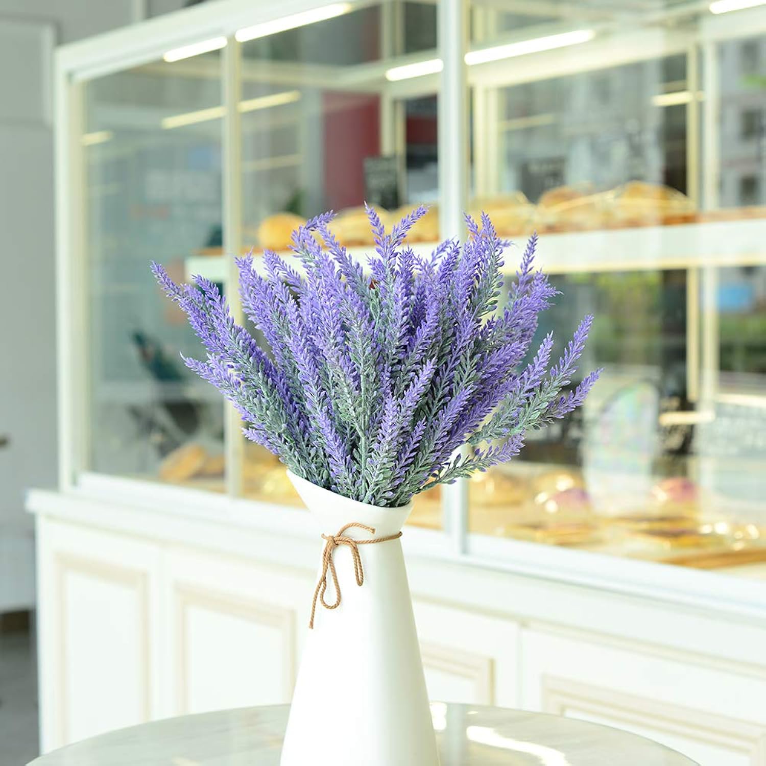 Artificial Flowers 12 Bundles Lavender Bouquet For Wedding Home Office Decoration - Purple