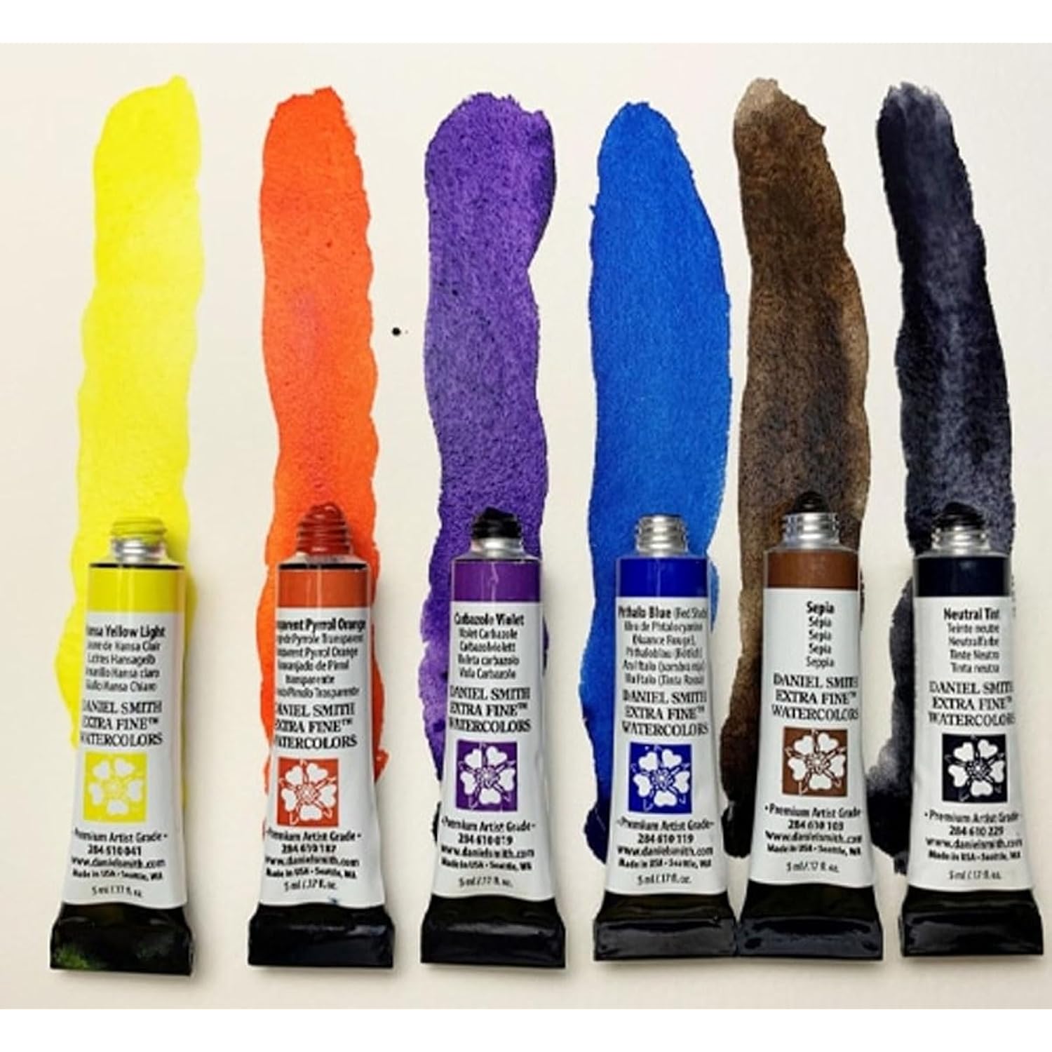 Daniel Smith Transparent Watercolor Paint, Extra Fine Jansen Kors (2), 6 Color Set, 0.16 fl oz (5 ml) (No.2), 285610406