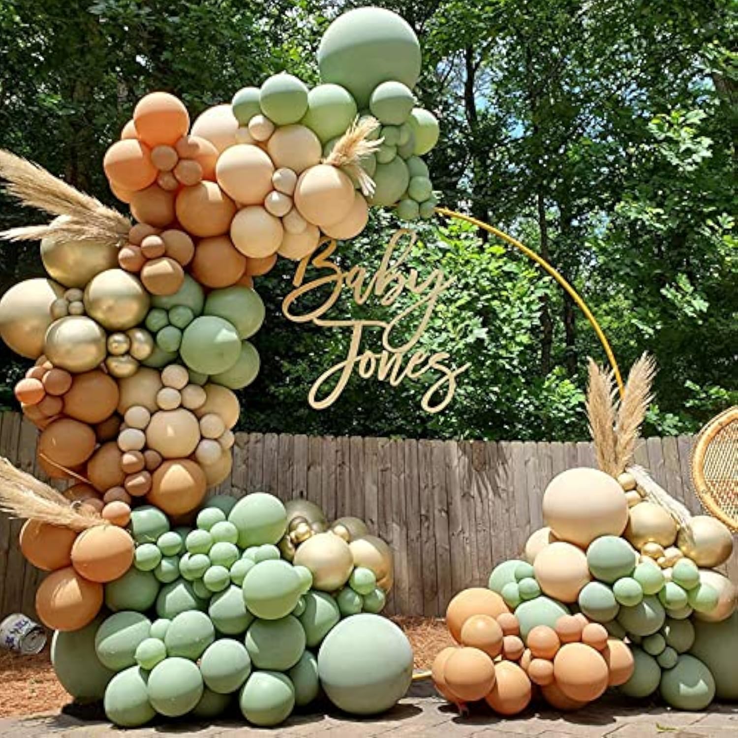 Sage Green Balloon Arch Kit – 137pcs Neutral Boho Balloons for Baby Shower & Party Decor