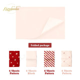 24 Sheets Valentine'S Day Wrapping Tissue Paper, Pink Red Gift Wrap Paper With Foil Gold Heart Dots For Birthday, Mother'S Day, Father'S Day, Wedding Gift Packing, 15 X 20 Inch