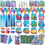 120Pcs Under The Sea Party Favors Ocean Animals Party Stampers Stickers School Stationery Bulk For Kids Sea Shark Birthday Mermaid Party Goodie Bag Stuffer Classroom Gifts Rewards Supplies