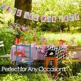 Black & White Alice in Wonderland Table Cover, Disposable for Tea Party & Showers