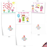 20 Assorted Mother'S Day From The Notecards Box Set 4 X 5.12 Inch With Envelopes (10 Designs, 2 Each) Son, Daughter - Love You Mommy Am10309Mdg-B2X10